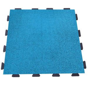 Резиновая плитка 100х100х2см скрытый замок ласточкин хвост синий 10084 IronBull