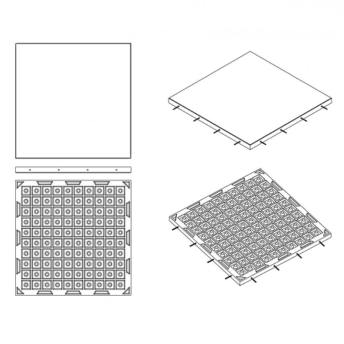 Резиновая плитка 100х100х6 см синяя прочное покрытие для улиц и спортивных площадок