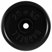 Диск для штанги 20кг d=50мм евро-классик черный MB-PltBE-20 MB Barbell