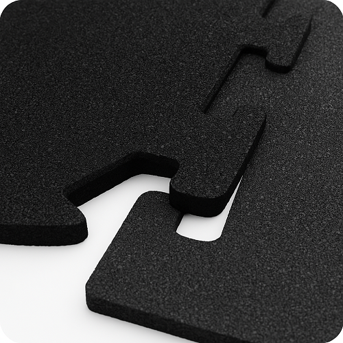 Плитка черная 97х97х0,6 см Пазл комфортное покрытие для тренировок