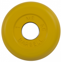 Диск для штанги 1кг d=31мм желтый MB-PltC31-1 MB Barbell