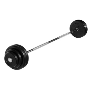 Штанга неразборная 32,5 кг d=25мм черная  MB-BarMW-B32,5 MB Barbell