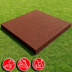 Резиновая плитка 100х100х6см коричневый 11552 IronBull