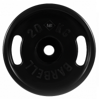 Диск для штанги 20кг d=50мм евро-классик с ручками черный MB-PltBS-20 MB Barbell