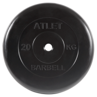Диск для штанги 20кг d=26мм черный MB-AtletB26-20 MB Barbell