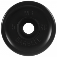 Диск для штанги 5кг d=50мм евро-классик черный MB-PltBE-5 MB Barbell