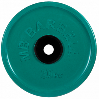 Диск для штанги 50кг d=50мм евро-классик зеленый MB-PltCE-50 MB Barbell