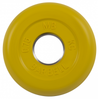 Диск для штанги 0,75кг d=31мм желтый MB-PltC31-0,75 MB Barbell
