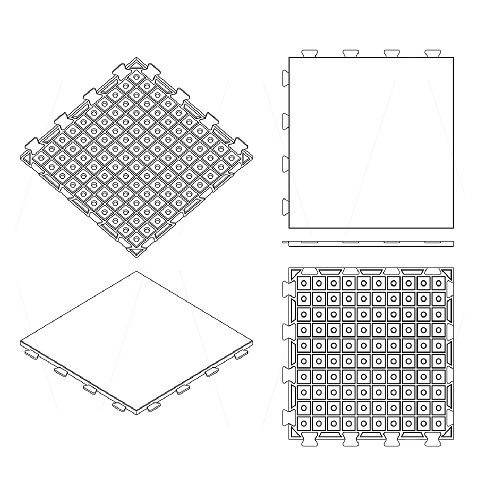 Резиновая плитка 100х100х2 см с замком ласточкин хвост желтого цвета для спортивных площадок