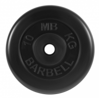 Диск для штанги 10кг d=26мм черный MB-PltB26-10 MB Barbell