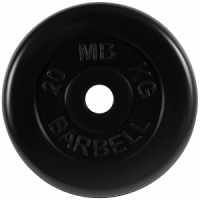 Диск для штанги 20кг d=50мм черный MB-PltB51-20 MB Barbell