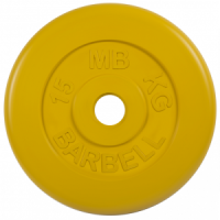 Диск для штанги 15кг d=50мм желтый MB-PltC51-15 MB Barbell