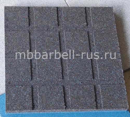 Резиновая плитка 100х100х2см ровное основание IronBull