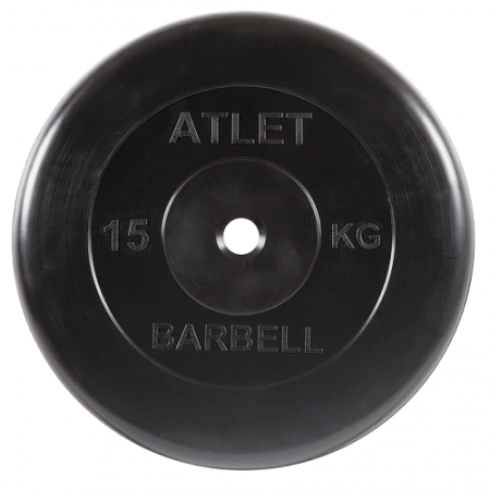 Диск для штанги 15кг d=26мм черный MB-AtletB26-15 MB Barbell