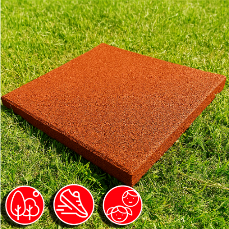 Резиновая плитка 50х50х4см терракотовый 07740 IronBull