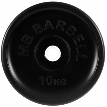 Диск для штанги 10кг d=50мм евро-классик черный MB-PltBE-10 MB Barbell
