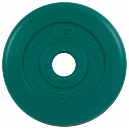 Диск для штанги 10кг d=50мм зелёный MB-PltC51-10 MB Barbell