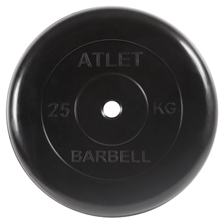 Диск для штанги 25кг d=26мм черный MB-AtletB26-25 MB Barbell