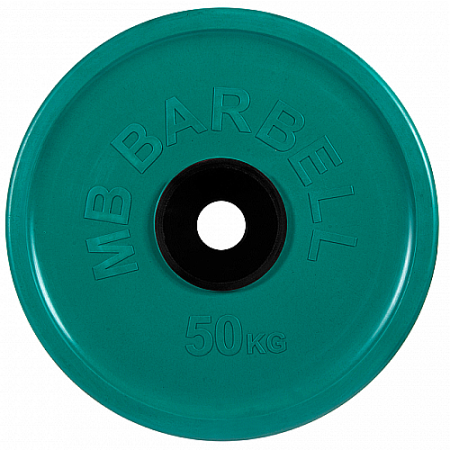 Диск для штанги 50кг d=50мм евро-классик зеленый MB-PltCE-50 MB Barbell