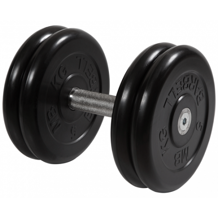 Гантель неразборная с невращающейся ручкой профи 21 кг MB-FdbM-BN21 MB Barbell