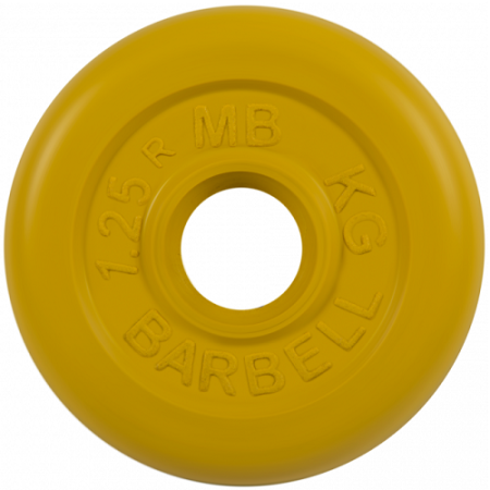 Диск для штанги 1,25кг d=31мм желтый MB-PltC31-1,25 MB Barbell