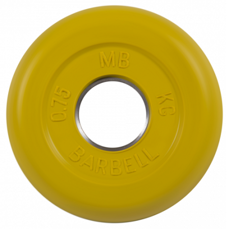 Диск для штанги 0,75кг d=31мм желтый MB-PltC31-0,75 MB Barbell