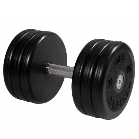 Гантель неразборная с вращающейся ручкой классик 34кг MB-FdbEM-B34 MB Barbell