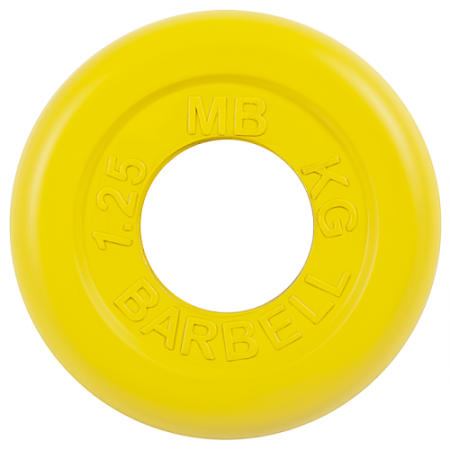 Диск для штанги 1,25кг d=50мм желтый MB-PltC51-1,25 MB Barbell