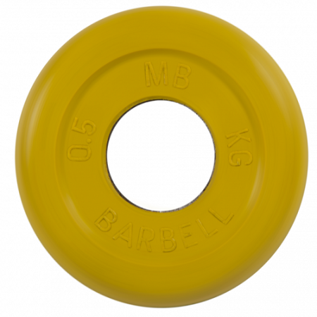 Диск для штанги 0,5кг d=26мм желтый MB-PltC26-0,5 MB Barbell