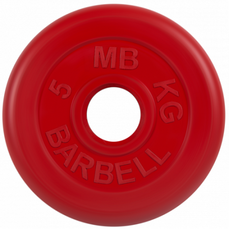 Диск для штанги 5кг d=50мм красный MB-PltC51-5 MB Barbell