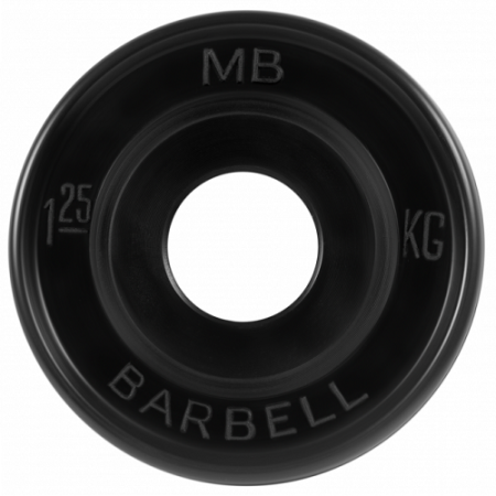 Диск для штанги 1,25кг d=50мм евро-классик черный MB-PltBE-1,25 MB Barbell