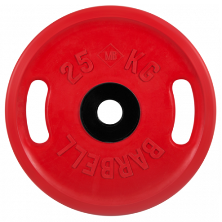 Диск для штанги 25кг d=50мм евро-классик с ручками красный MB-PltCS-25 MB Barbell