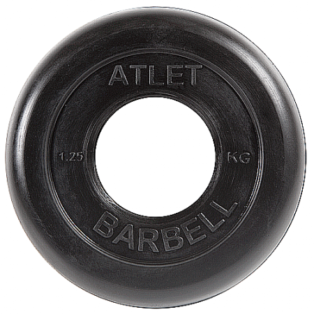 Диск для штанги 1,25кг d=50мм черный MB-AtletB51-1,25 MB Barbell