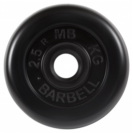 Диск для штанги 2,5кг d=26мм черный MB-PltB26-2,5 MB Barbell