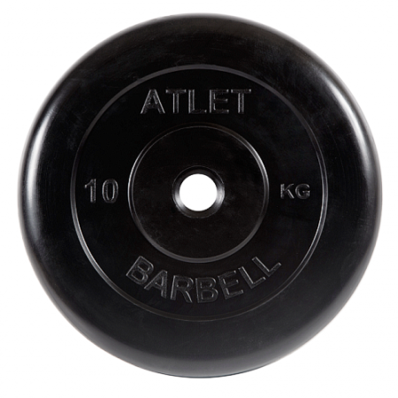 Диск для штанги 10кг d=26мм черный MB-AtletB26-10 MB Barbell