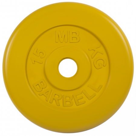 Диск для штанги 15кг d=50мм желтый MB-PltC51-15 MB Barbell