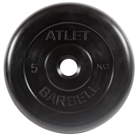 Диск для штанги 5кг d=26мм черный MB-AtletB26-5 MB Barbell
