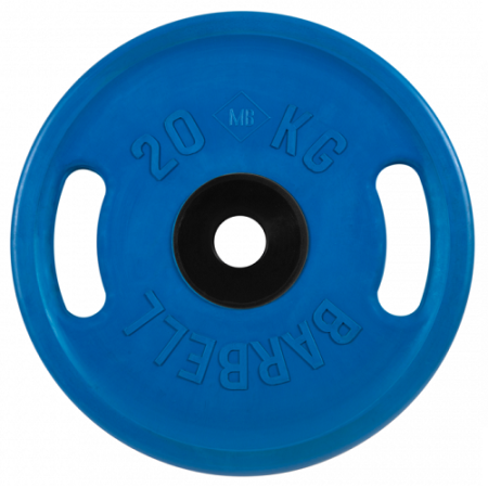Диск для штанги 20кг d=50мм евро-классик с ручками синий MB-PltCS-20 MB Barbell