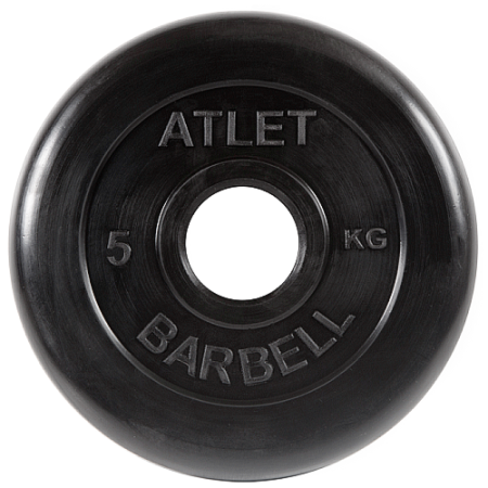 Диск для штанги 5кг d=50мм черный MB-AtletB51-5 MB Barbell