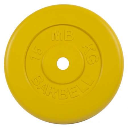 Диск для штанги 15кг d=31мм желтый MB-PltC31-15 MB Barbell