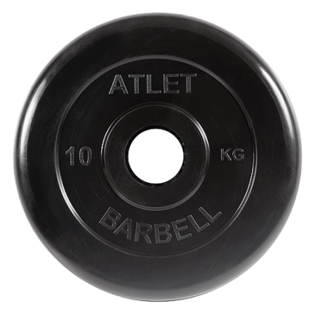 Диск для штанги 10кг d=50мм черный MB-AtletB51-10 MB Barbell
