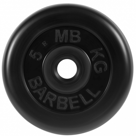 Диск для штанги 5кг d=26мм черный MB-PltB26-5 MB Barbell