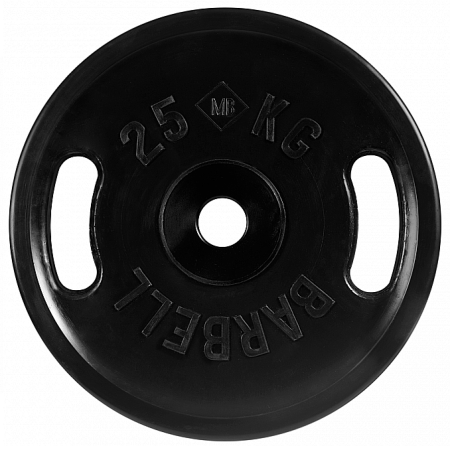 Диск для штанги 25кг d=50мм евро-классик с ручками черный MB-PltBS-25 MB Barbell