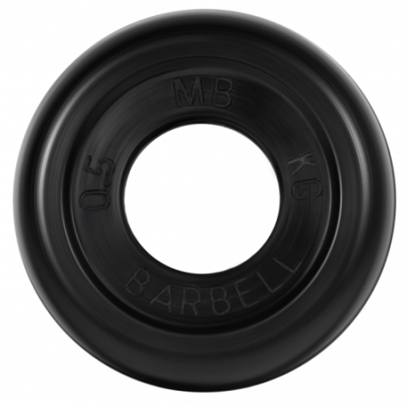 Диск для штанги 0,5кг d=26мм черный MB-PltB26-0,5 MB Barbell
