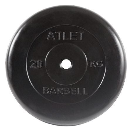 Диск для штанги 20кг d=50мм черный MB-AtletB51-20 MB Barbell