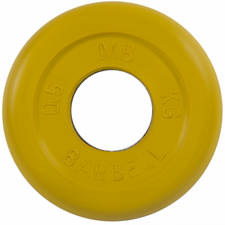 Диск для штанги 0,5кг d=31мм желтый MB-PltC31-0,5 MB Barbell
