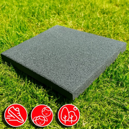 Резиновая плитка 50х50х4,5см ровное основание IronBull 