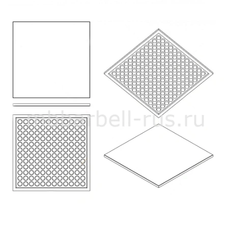 Резиновая плитка 100х100х2см рельефное основание IronBull