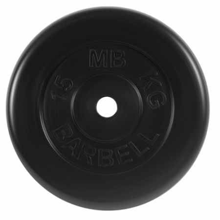Диск для штанги 15кг d=26мм черный MB-PltB26-15 MB Barbell