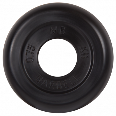 Диск для штанги 0,75кг d=26мм черный MB-PltB26-0,75 MB Barbell